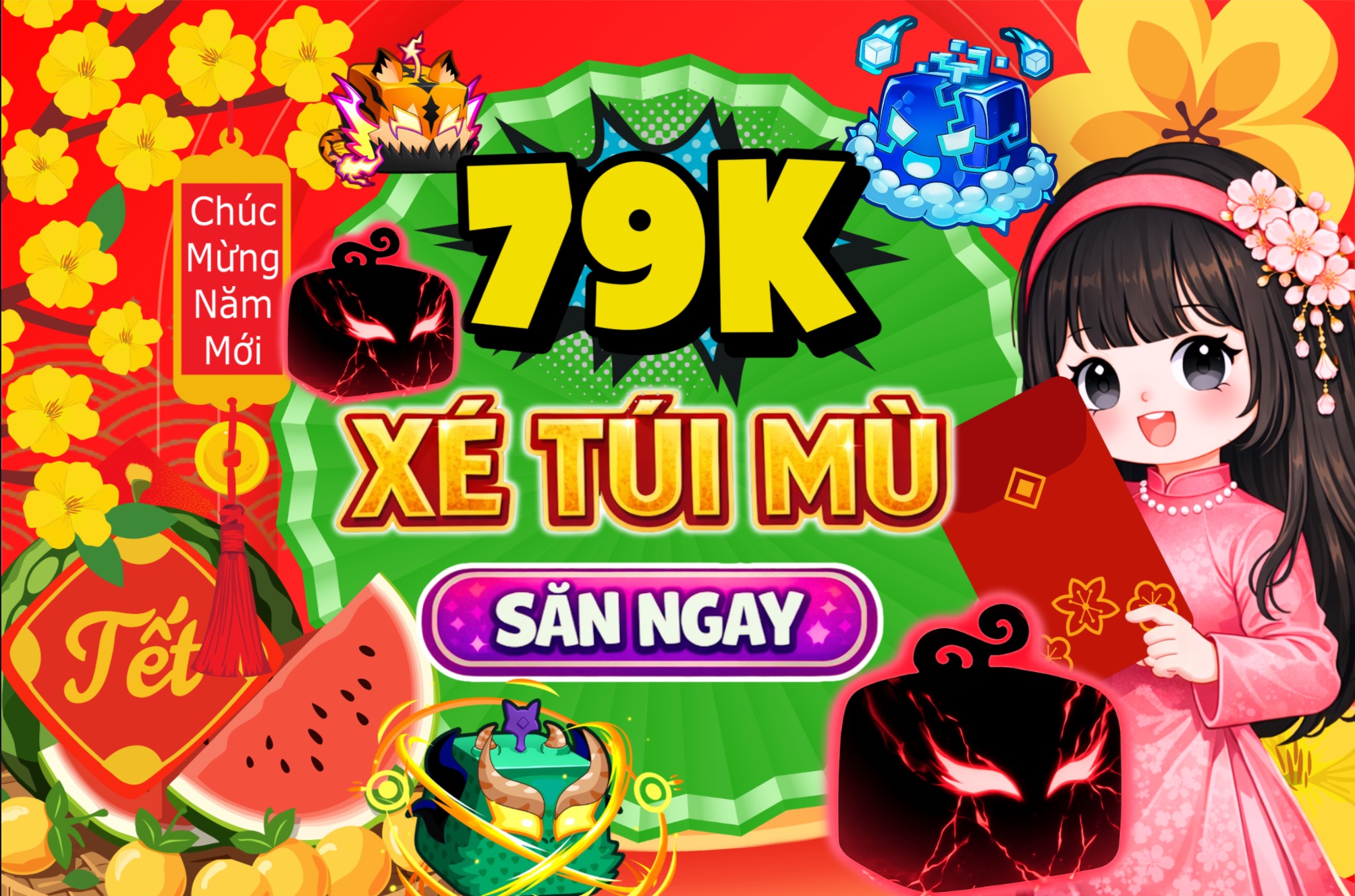 Xé Túi Mù - Đổi Đời 79K Blox Fruit