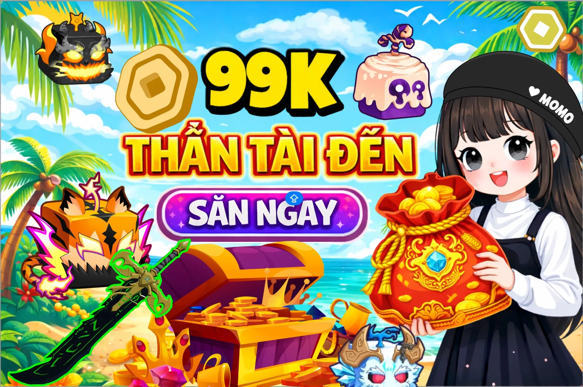 Xé Túi Mù - Thần Tài Đến Blox Fruit 99K