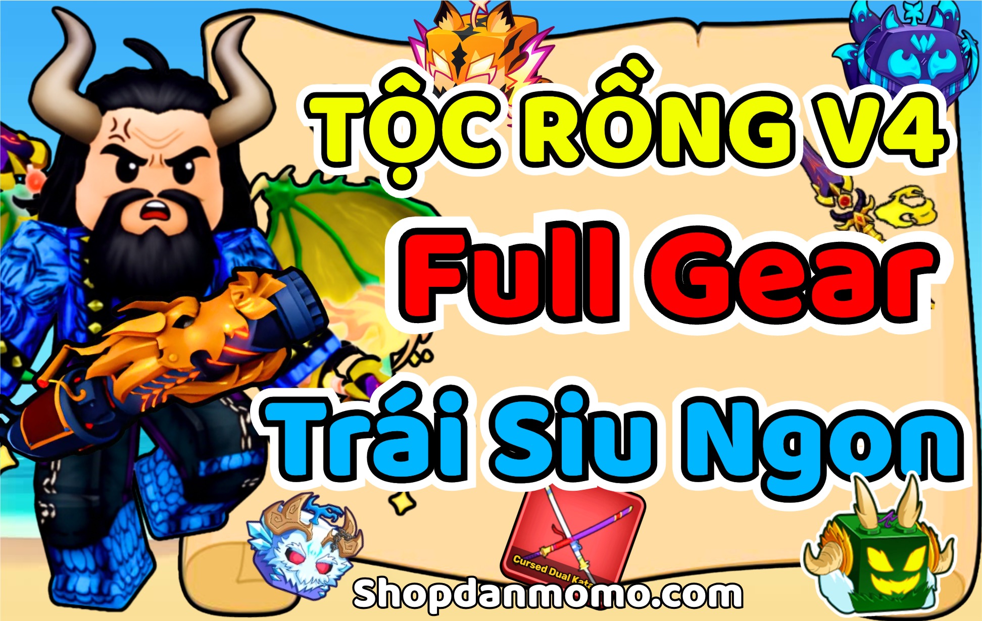 Acc 100% TỘC RỒNG V4 FULL GEAR - NHIỀU TRÁI NGON- VẬT PHẨM XỊN